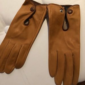 leather gloves brown size 7.5 made in italy